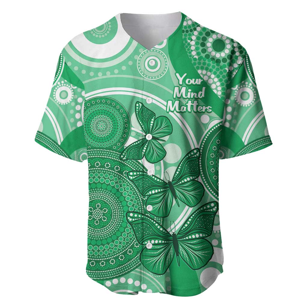 Personalised Australia Mental Health Awareness Month Baseball Jersey Your Mind Matter Aboriginal Art