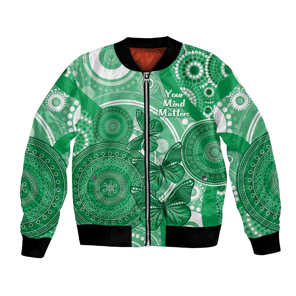 Personalised Australia Mental Health Awareness Month Bomber Jacket Your Mind Matter Aboriginal Art