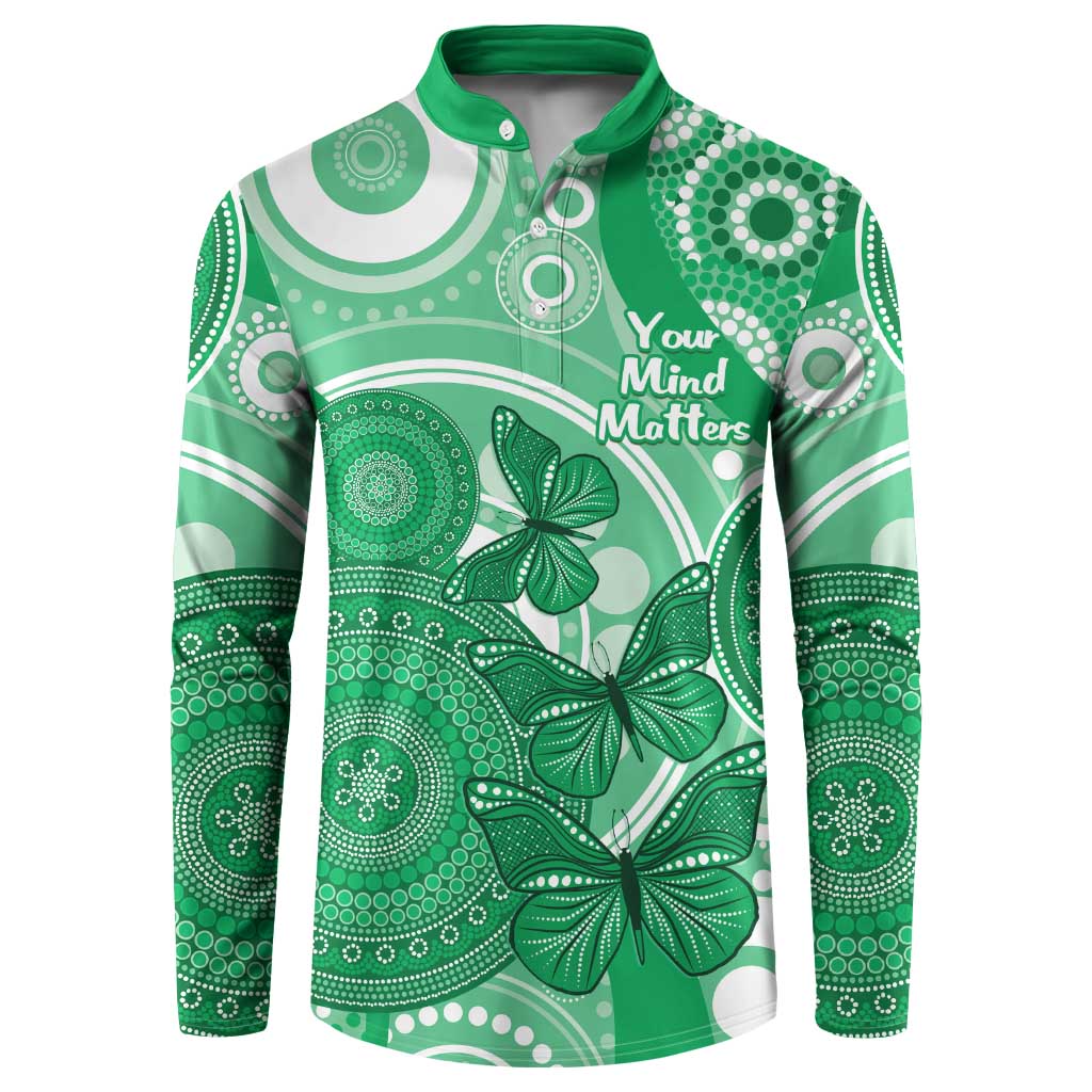 Personalised Australia Mental Health Awareness Month Button Sweatshirt Your Mind Matter Aboriginal Art