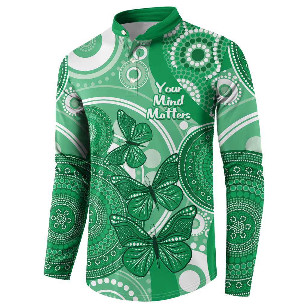 Personalised Australia Mental Health Awareness Month Button Sweatshirt Your Mind Matter Aboriginal Art
