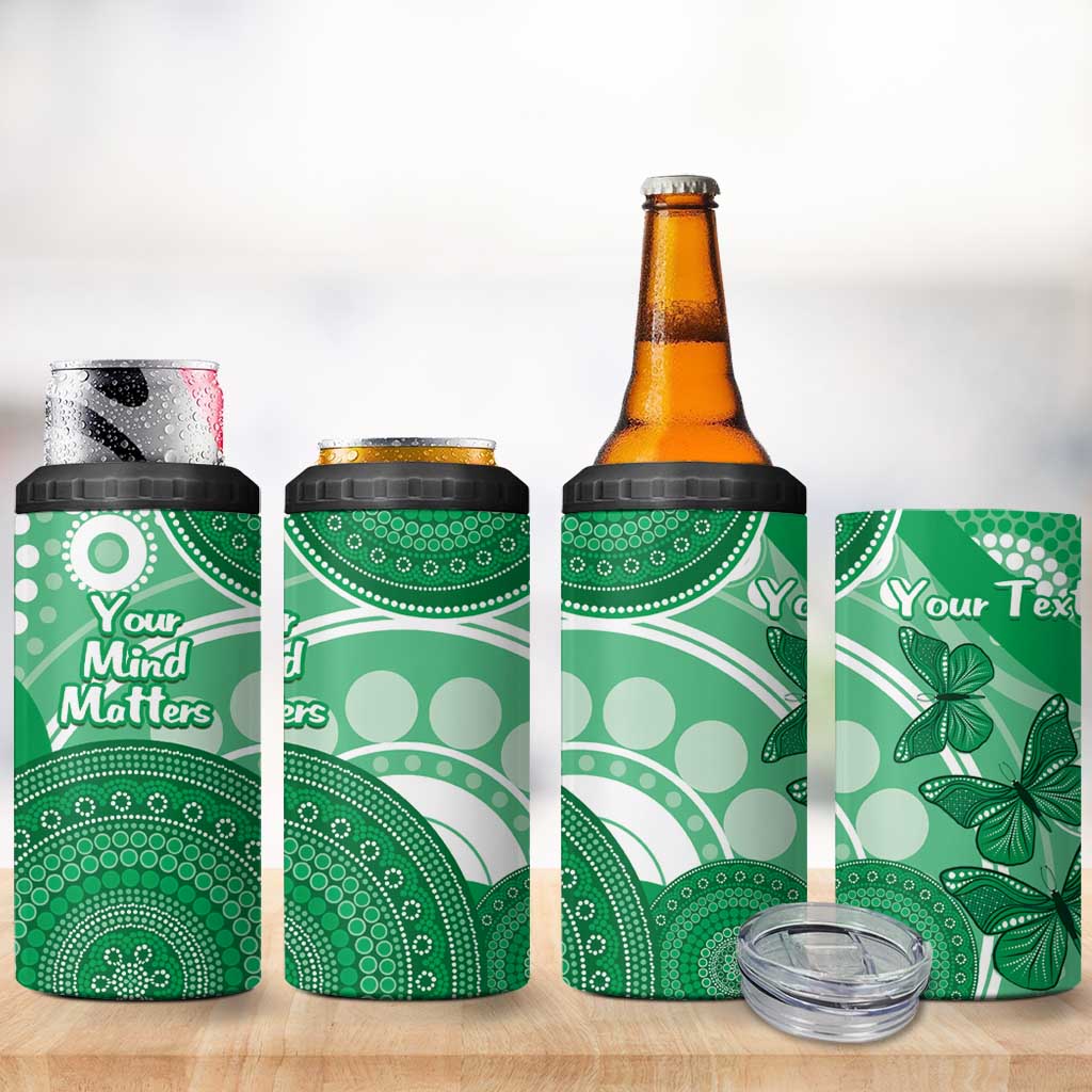 Personalised Australia Mental Health Awareness Month 4 in 1 Can Cooler Tumbler Your Mind Matter Aboriginal Art