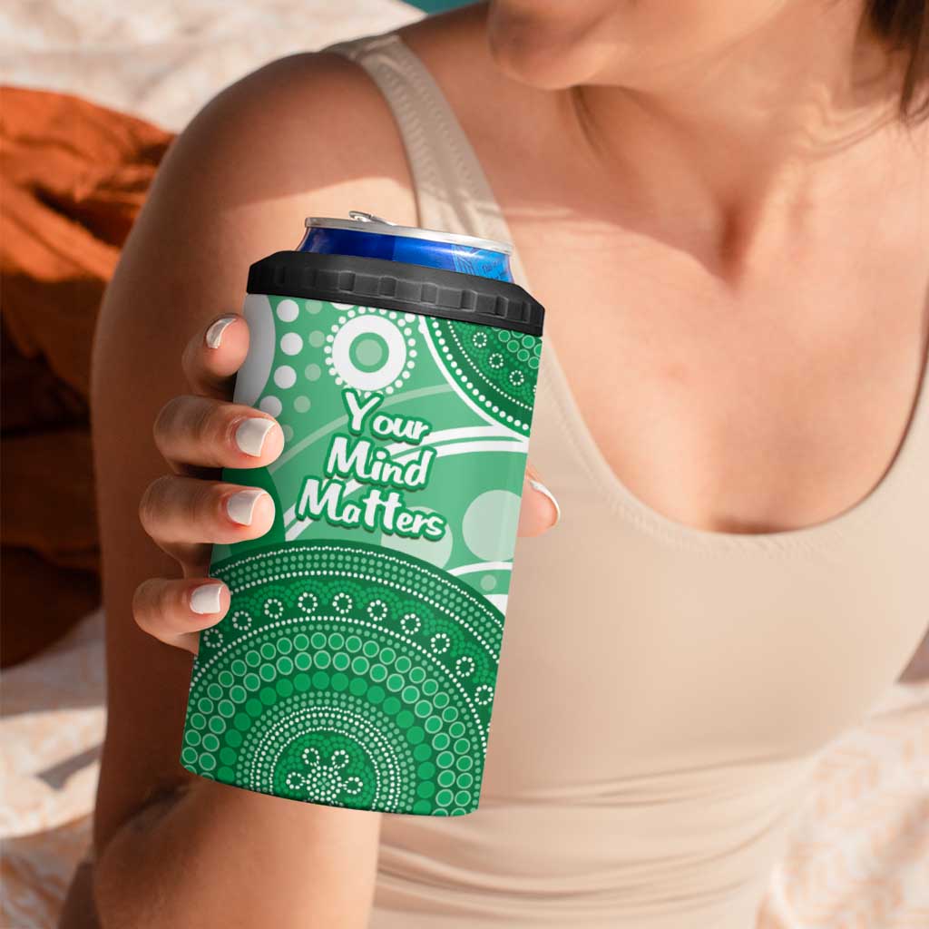 Personalised Australia Mental Health Awareness Month 4 in 1 Can Cooler Tumbler Your Mind Matter Aboriginal Art