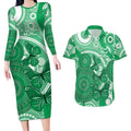 Personalised Australia Mental Health Awareness Month Couples Matching Long Sleeve Bodycon Dress and Hawaiian Shirt Your Mind Matter Aboriginal Art