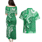 Personalised Australia Mental Health Awareness Month Couples Matching Puletasi and Hawaiian Shirt Your Mind Matter Aboriginal Art