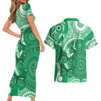 Personalised Australia Mental Health Awareness Month Couples Matching Short Sleeve Bodycon Dress and Hawaiian Shirt Your Mind Matter Aboriginal Art