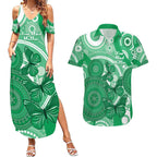 Personalised Australia Mental Health Awareness Month Couples Matching Summer Maxi Dress and Hawaiian Shirt Your Mind Matter Aboriginal Art