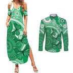 Personalised Australia Mental Health Awareness Month Couples Matching Summer Maxi Dress and Long Sleeve Button Shirt Your Mind Matter Aboriginal Art