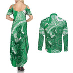 Personalised Australia Mental Health Awareness Month Couples Matching Summer Maxi Dress and Long Sleeve Button Shirt Your Mind Matter Aboriginal Art