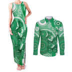 Personalised Australia Mental Health Awareness Month Couples Matching Tank Maxi Dress and Long Sleeve Button Shirt Your Mind Matter Aboriginal Art