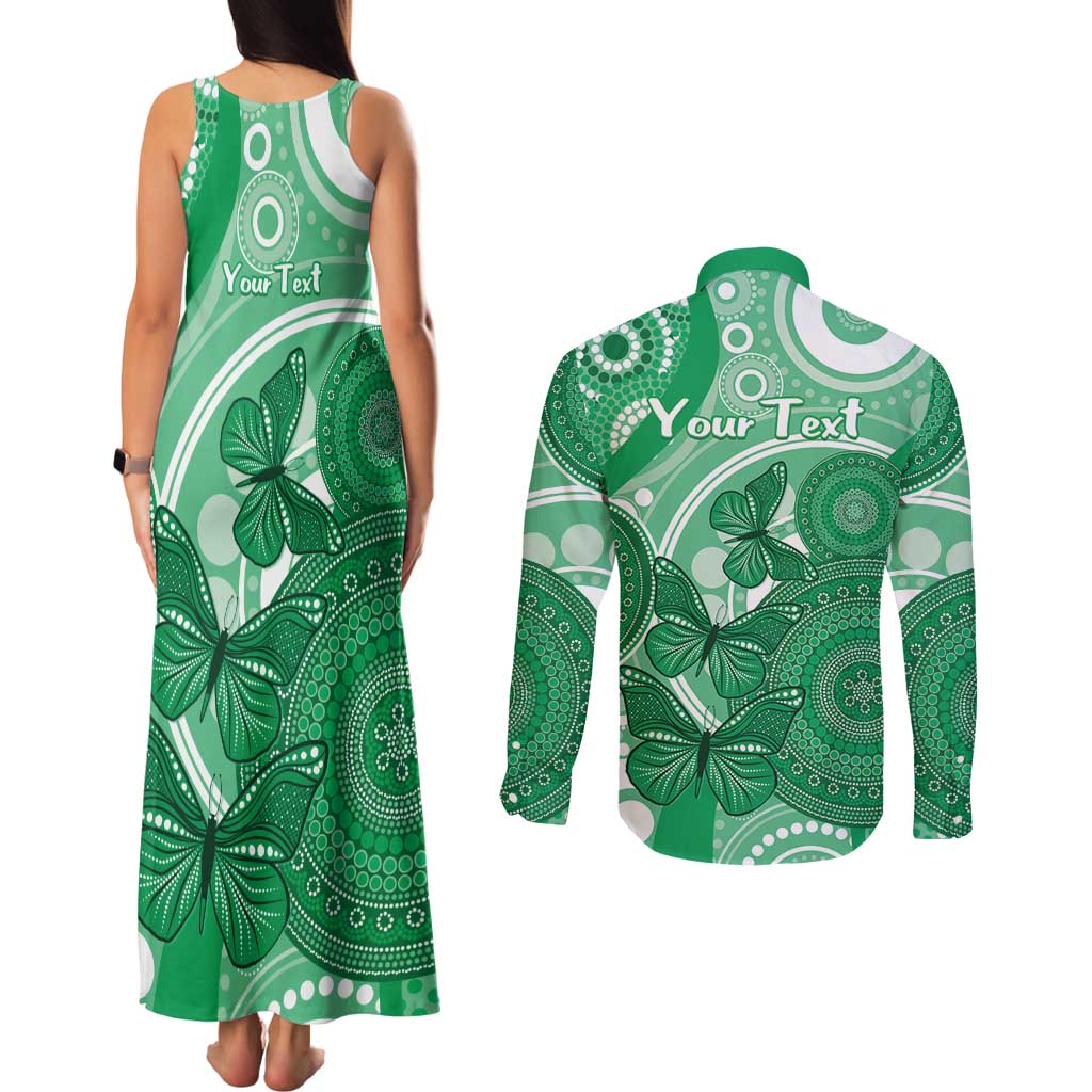 Personalised Australia Mental Health Awareness Month Couples Matching Tank Maxi Dress and Long Sleeve Button Shirt Your Mind Matter Aboriginal Art