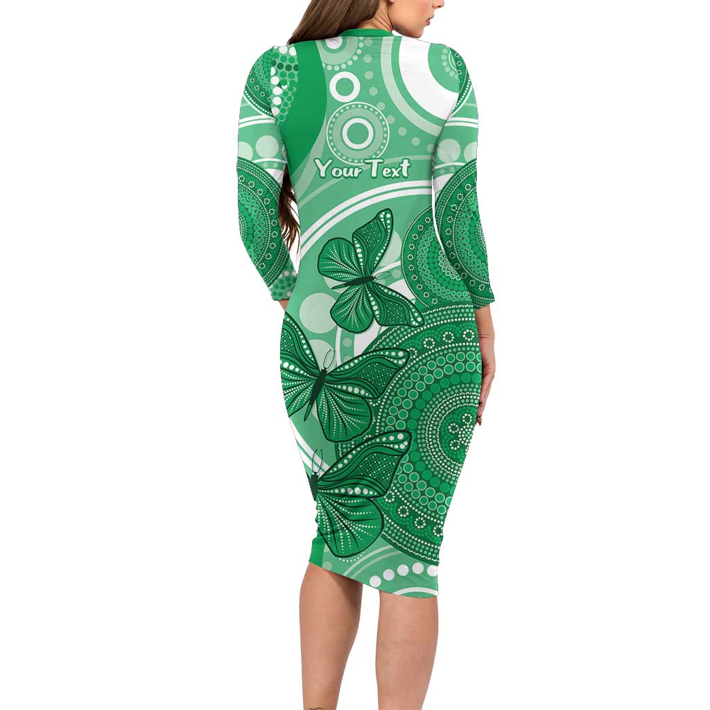 Personalised Australia Mental Health Awareness Month Family Matching Long Sleeve Bodycon Dress and Hawaiian Shirt Your Mind Matter Aboriginal Art