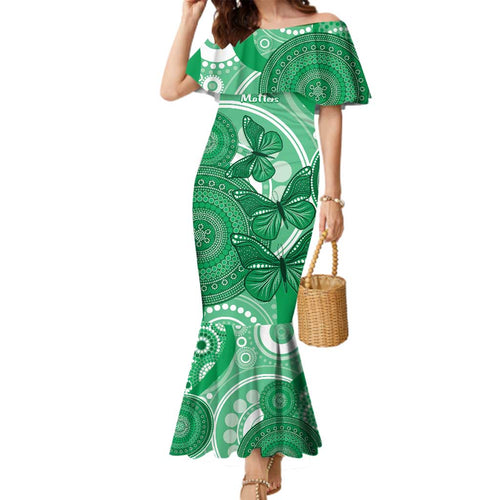 Personalised Australia Mental Health Awareness Month Family Matching Mermaid Dress and Hawaiian Shirt Your Mind Matter Aboriginal Art