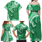 Personalised Australia Mental Health Awareness Month Family Matching Off Shoulder Maxi Dress and Hawaiian Shirt Your Mind Matter Aboriginal Art