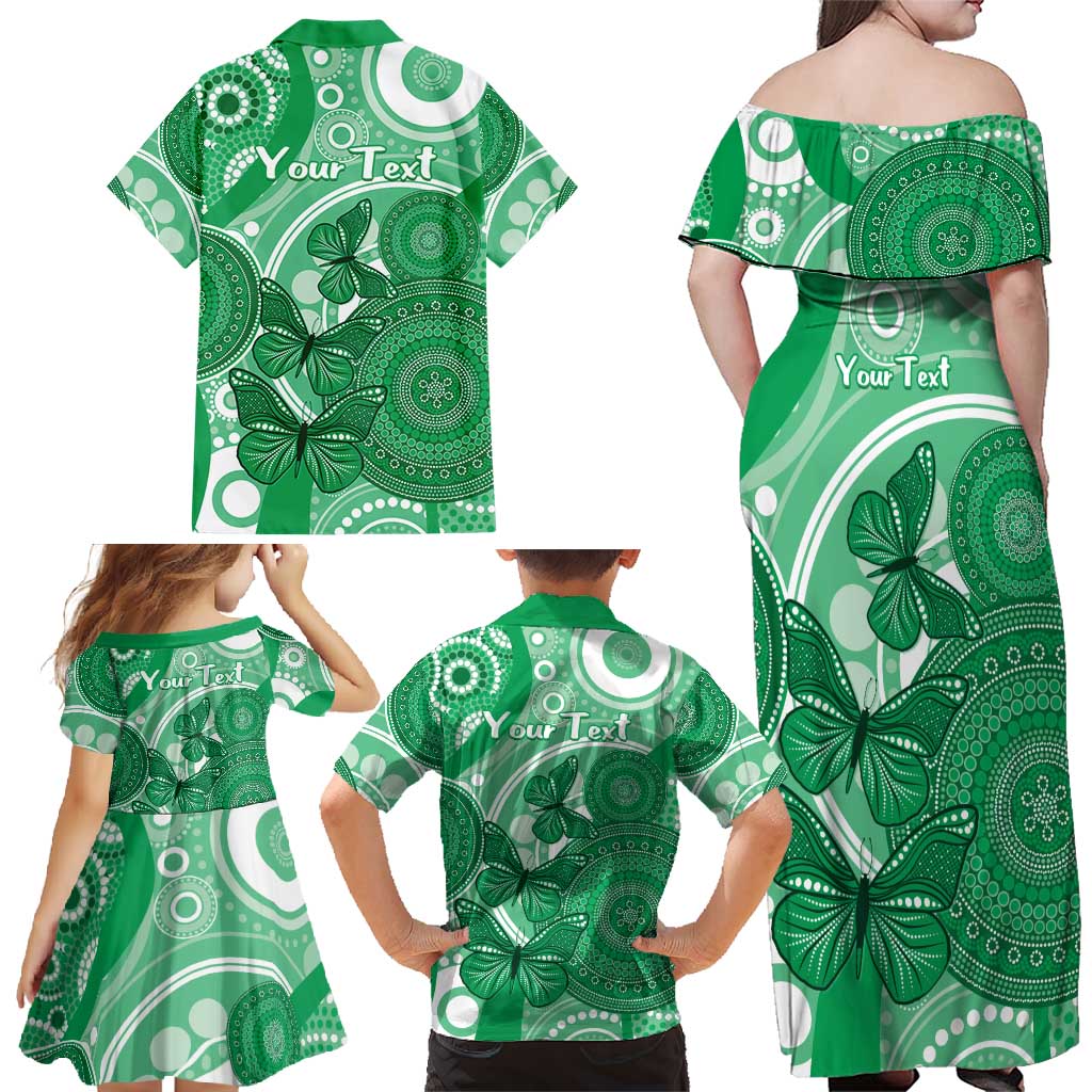 Personalised Australia Mental Health Awareness Month Family Matching Off Shoulder Maxi Dress and Hawaiian Shirt Your Mind Matter Aboriginal Art