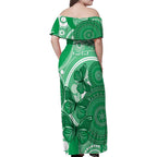 Personalised Australia Mental Health Awareness Month Family Matching Off Shoulder Maxi Dress and Hawaiian Shirt Your Mind Matter Aboriginal Art