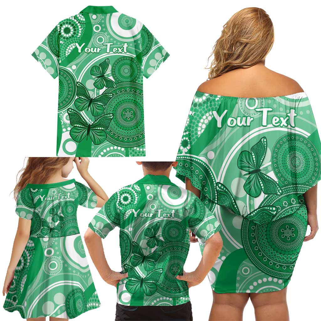Personalised Australia Mental Health Awareness Month Family Matching Off Shoulder Short Dress and Hawaiian Shirt Your Mind Matter Aboriginal Art