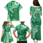 Personalised Australia Mental Health Awareness Month Family Matching Puletasi and Hawaiian Shirt Your Mind Matter Aboriginal Art