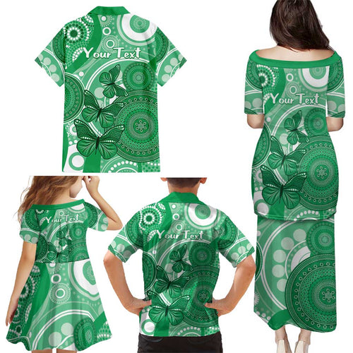 Personalised Australia Mental Health Awareness Month Family Matching Puletasi and Hawaiian Shirt Your Mind Matter Aboriginal Art
