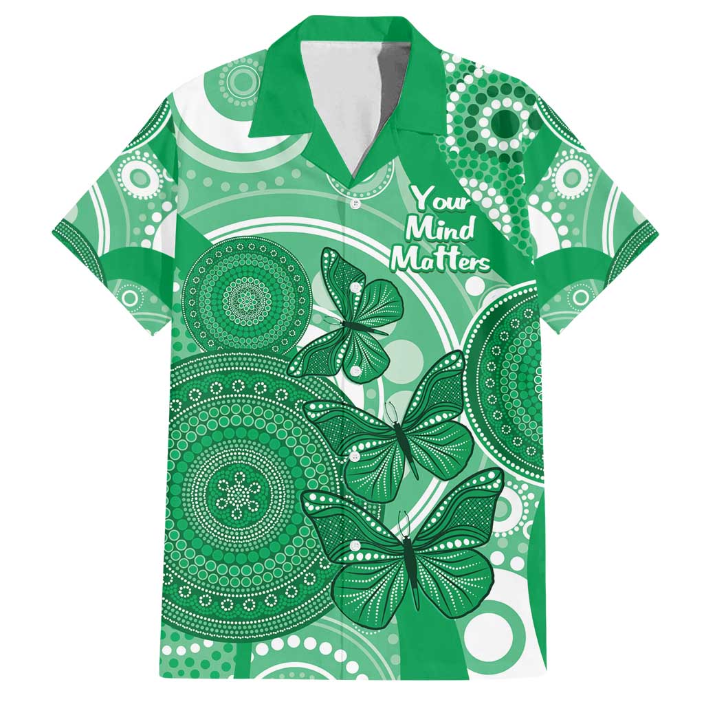 Personalised Australia Mental Health Awareness Month Family Matching Puletasi and Hawaiian Shirt Your Mind Matter Aboriginal Art