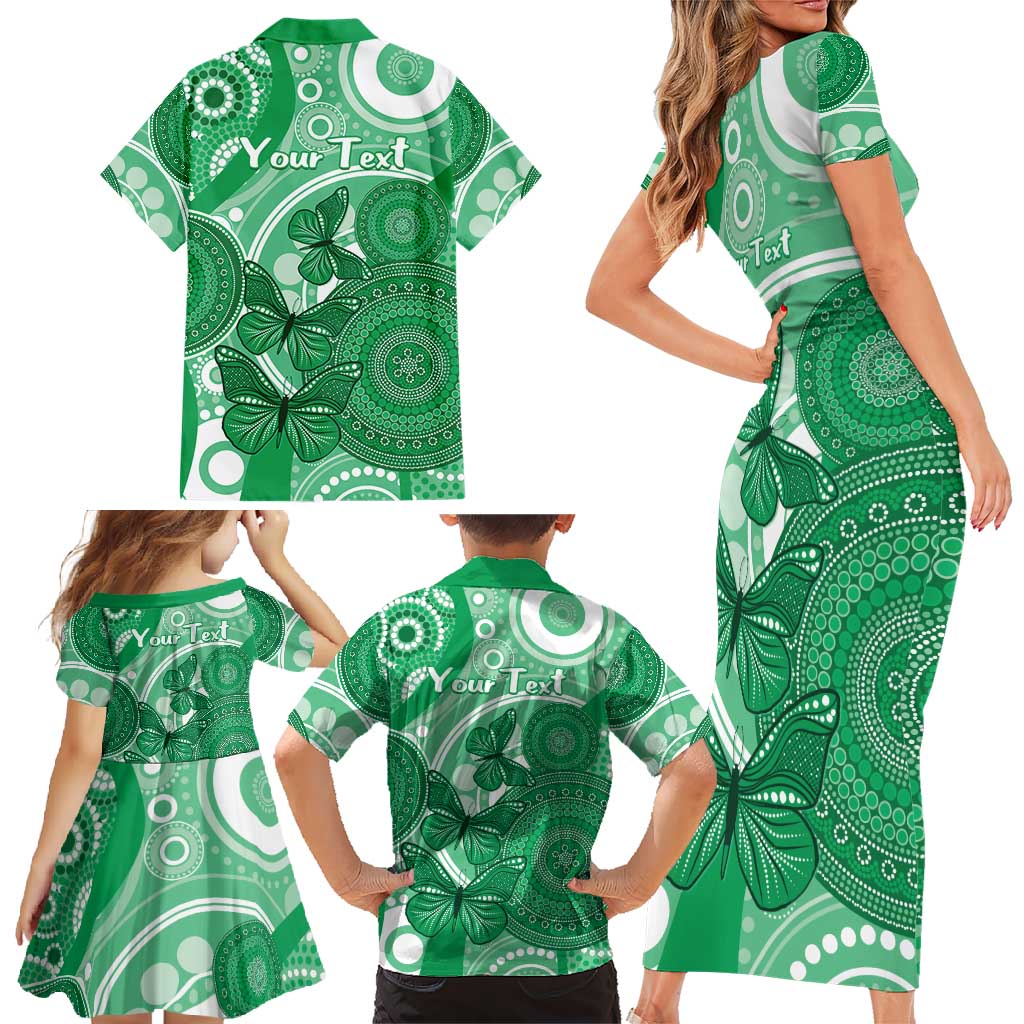 Personalised Australia Mental Health Awareness Month Family Matching Short Sleeve Bodycon Dress and Hawaiian Shirt Your Mind Matter Aboriginal Art