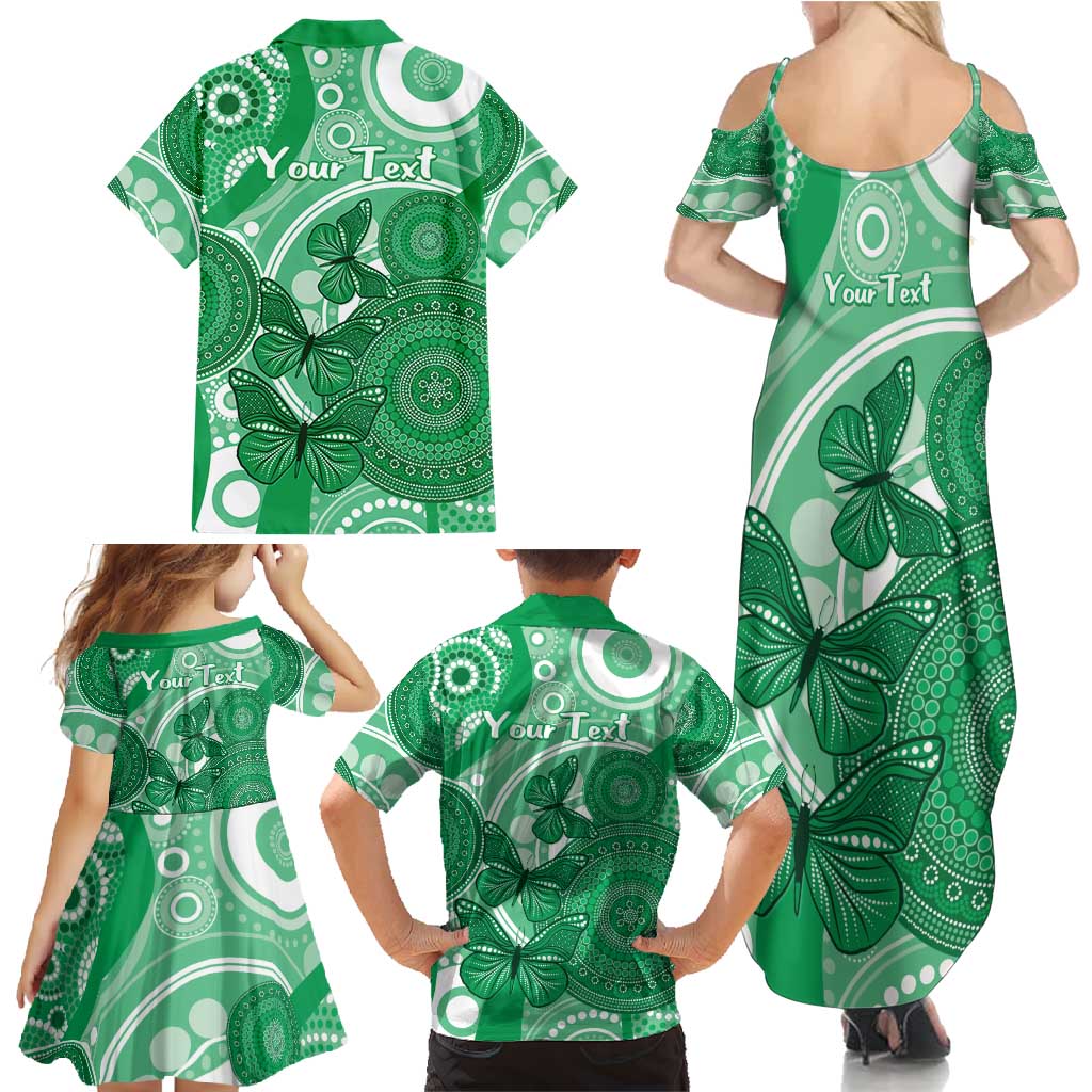 Personalised Australia Mental Health Awareness Month Family Matching Summer Maxi Dress and Hawaiian Shirt Your Mind Matter Aboriginal Art