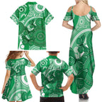 Personalised Australia Mental Health Awareness Month Family Matching Summer Maxi Dress and Hawaiian Shirt Your Mind Matter Aboriginal Art