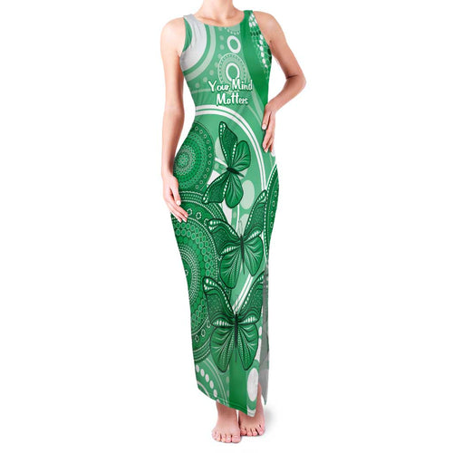 Personalised Australia Mental Health Awareness Month Family Matching Tank Maxi Dress and Hawaiian Shirt Your Mind Matter Aboriginal Art