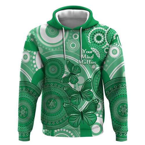 Personalised Australia Mental Health Awareness Month Hoodie Your Mind Matter Aboriginal Art