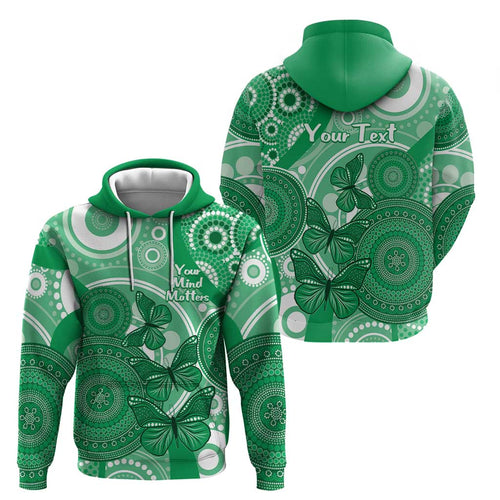 Personalised Australia Mental Health Awareness Month Hoodie Your Mind Matter Aboriginal Art