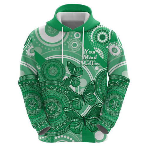 Personalised Australia Mental Health Awareness Month Hoodie Your Mind Matter Aboriginal Art