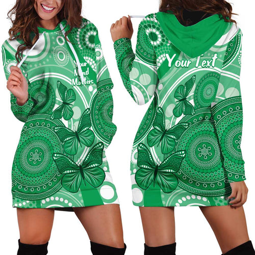 Personalised Australia Mental Health Awareness Month Hoodie Dress Your Mind Matter Aboriginal Art