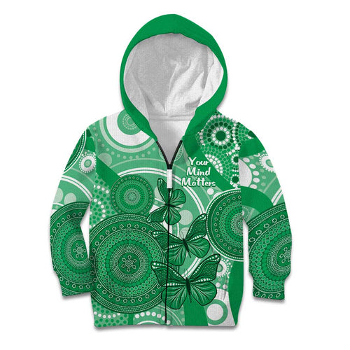Personalised Australia Mental Health Awareness Month Kid Hoodie Your Mind Matter Aboriginal Art