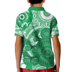 Personalised Australia Mental Health Awareness Month Kid Polo Shirt Your Mind Matter Aboriginal Art