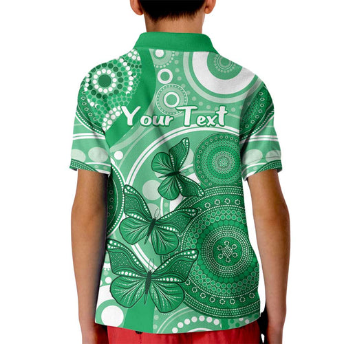 Personalised Australia Mental Health Awareness Month Kid Polo Shirt Your Mind Matter Aboriginal Art
