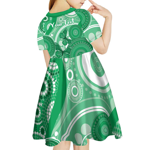 Personalised Australia Mental Health Awareness Month Kid Short Sleeve Dress Your Mind Matter Aboriginal Art