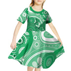 Personalised Australia Mental Health Awareness Month Kid Short Sleeve Dress Your Mind Matter Aboriginal Art