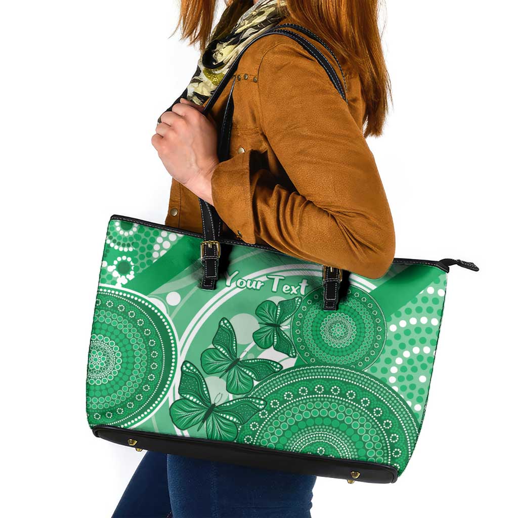 Personalised Australia Mental Health Awareness Month Leather Tote Bag Your Mind Matter Aboriginal Art