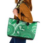 Personalised Australia Mental Health Awareness Month Leather Tote Bag Your Mind Matter Aboriginal Art
