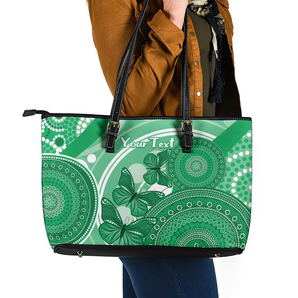 Personalised Australia Mental Health Awareness Month Leather Tote Bag Your Mind Matter Aboriginal Art