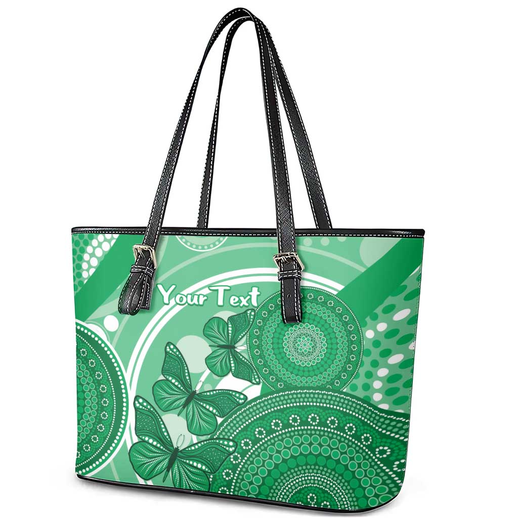 Personalised Australia Mental Health Awareness Month Leather Tote Bag Your Mind Matter Aboriginal Art