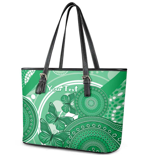 Personalised Australia Mental Health Awareness Month Leather Tote Bag Your Mind Matter Aboriginal Art