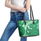 Personalised Australia Mental Health Awareness Month Leather Tote Bag Your Mind Matter Aboriginal Art