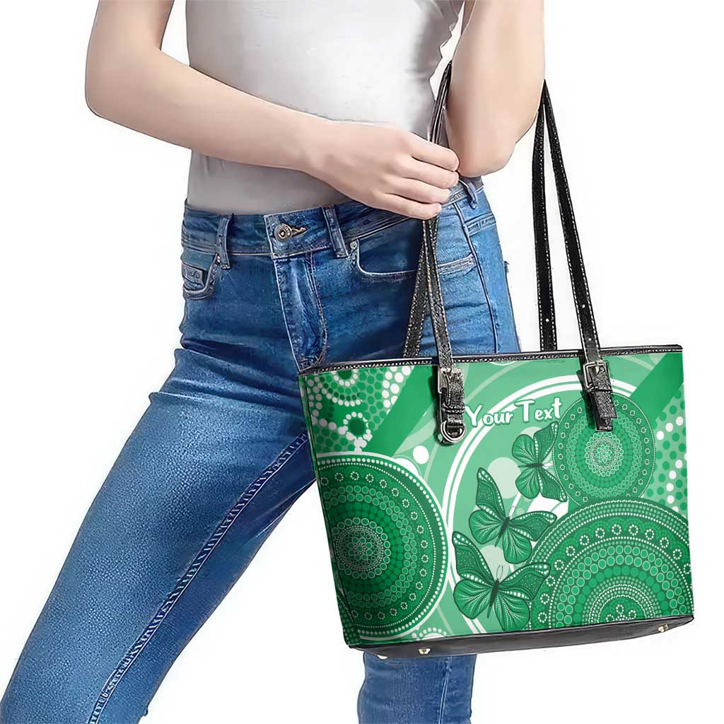 Personalised Australia Mental Health Awareness Month Leather Tote Bag Your Mind Matter Aboriginal Art