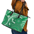 Personalised Australia Mental Health Awareness Month Leather Tote Bag Your Mind Matter Aboriginal Art