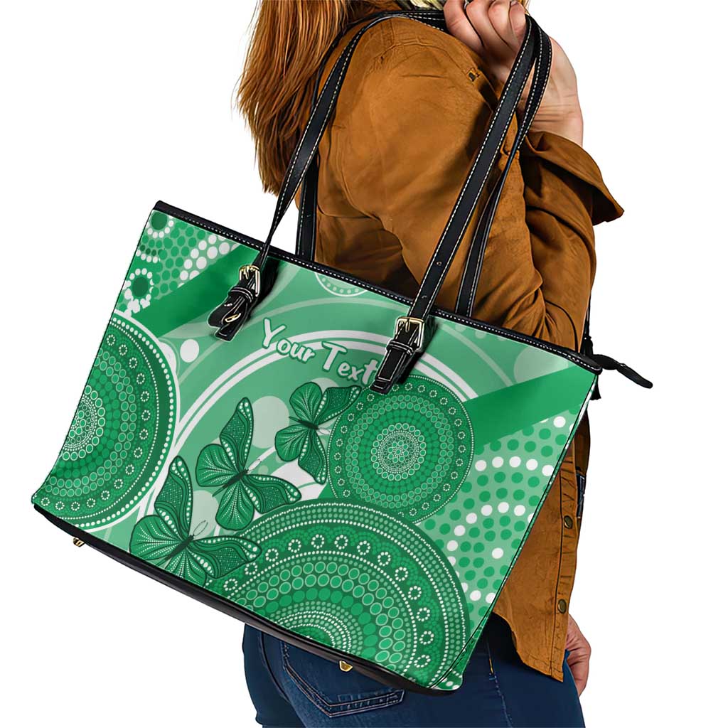 Personalised Australia Mental Health Awareness Month Leather Tote Bag Your Mind Matter Aboriginal Art