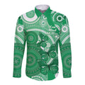 Personalised Australia Mental Health Awareness Month Long Sleeve Button Shirt Your Mind Matter Aboriginal Art