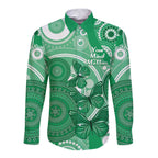 Personalised Australia Mental Health Awareness Month Long Sleeve Button Shirt Your Mind Matter Aboriginal Art