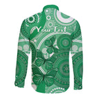Personalised Australia Mental Health Awareness Month Long Sleeve Button Shirt Your Mind Matter Aboriginal Art