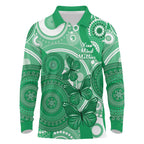 Personalised Australia Mental Health Awareness Month Long Sleeve Polo Shirt Your Mind Matter Aboriginal Art