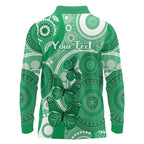 Personalised Australia Mental Health Awareness Month Long Sleeve Polo Shirt Your Mind Matter Aboriginal Art